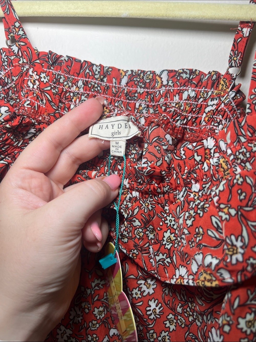 Hayden Girls Red Floral Ruffle Top - Picture 4 of 4